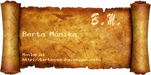 Berta Mónika névjegykártya